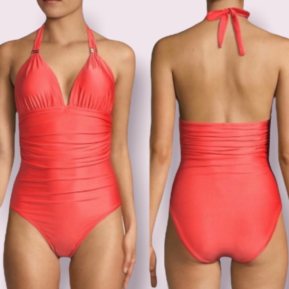 Vix Women's Coral Bia Ruched One-Piece Swimsuit
